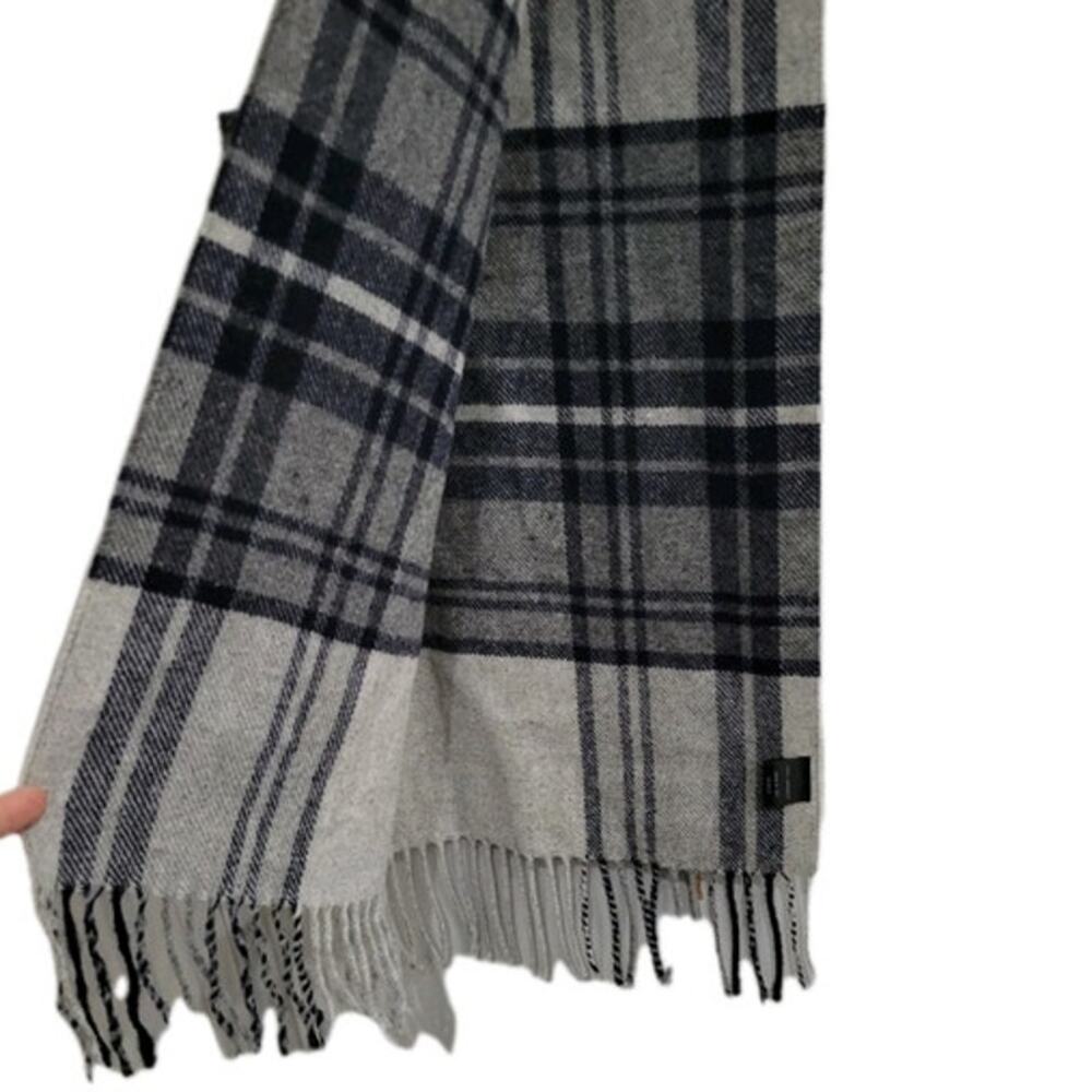 Italian Woollen Treasures Luxury 100% Lambswool Scarf Fringe Plaid - NEW